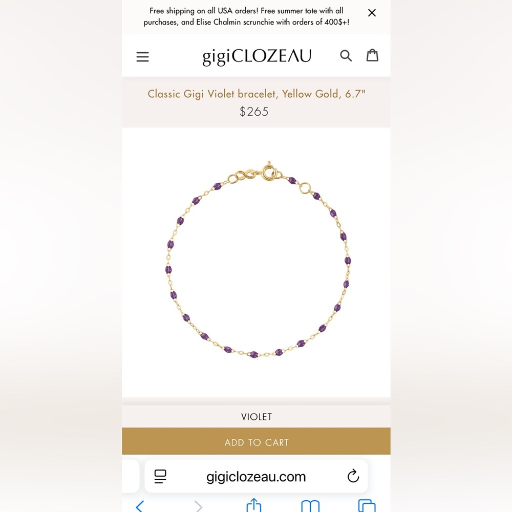 Gigi ClozeauViolet and Gold Bracelet